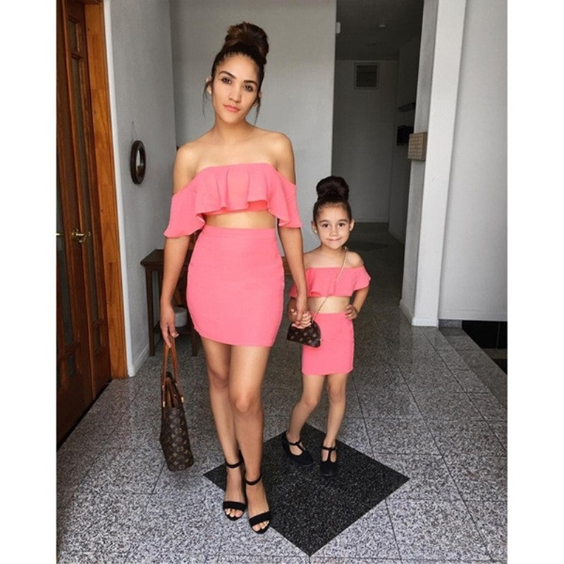 Two piece mother and daughter