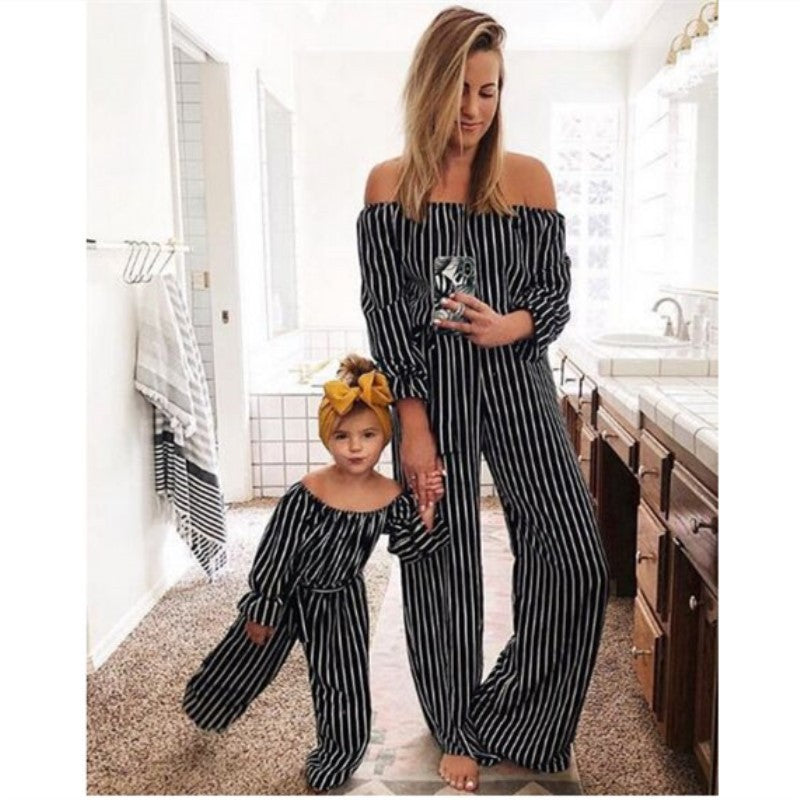 Mother and daughter matching jumpsuit