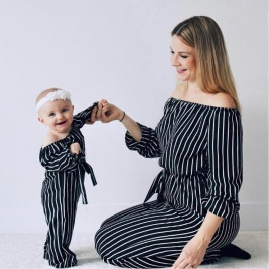 Mother and daughter matching jumpsuit