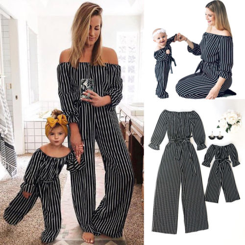 Mother and daughter matching jumpsuit