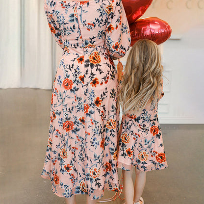 Mother And Daughter Floral Print Dress